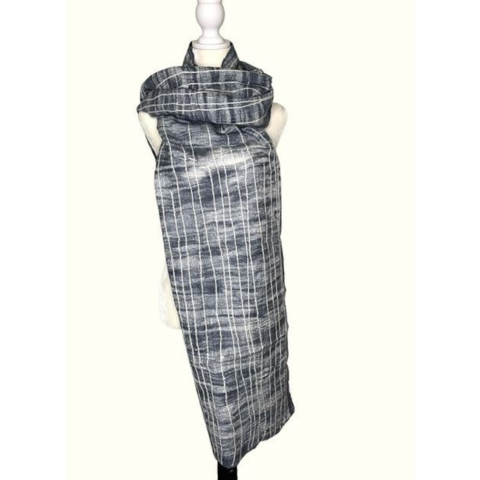 Pomegranate Moon Gray Smoked Silk Scarf