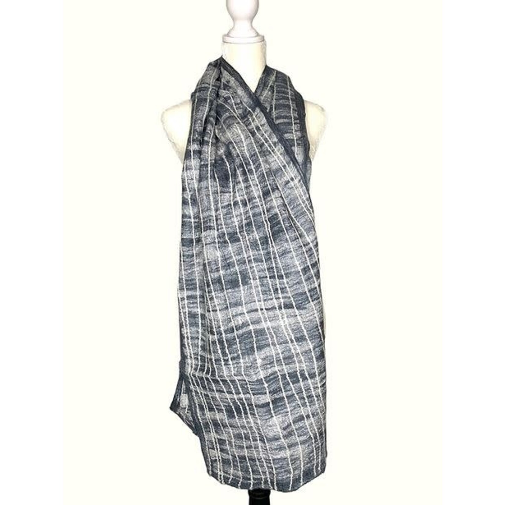 Pomegranate Moon Gray Smoked Silk Scarf