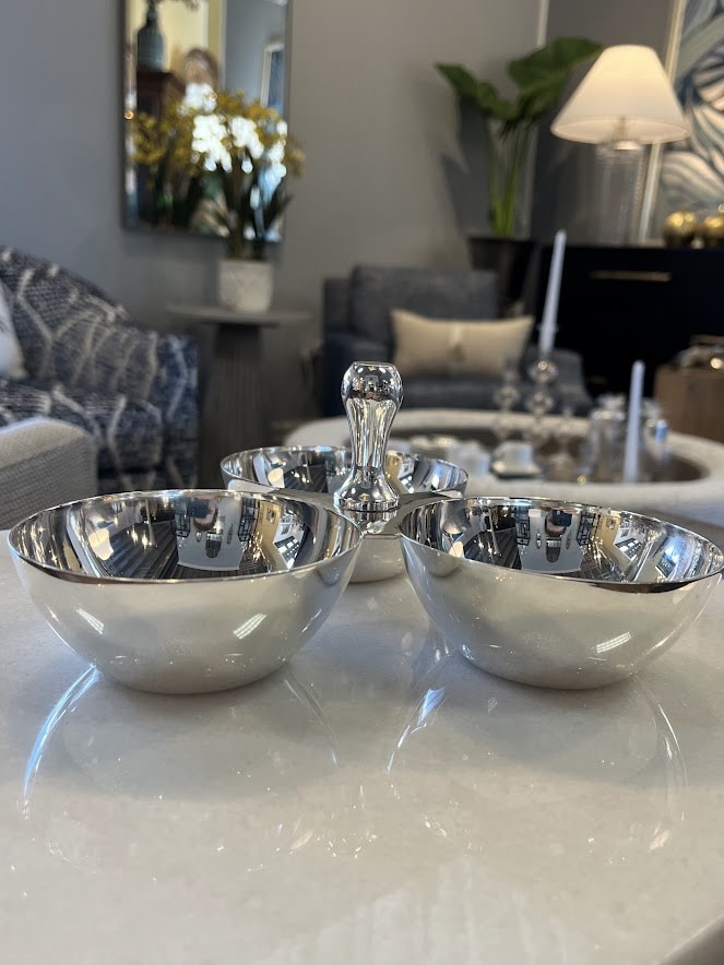 銀杯　silver 3つセット Trio Hotel Silver Dish with Handle - Designer's Studio