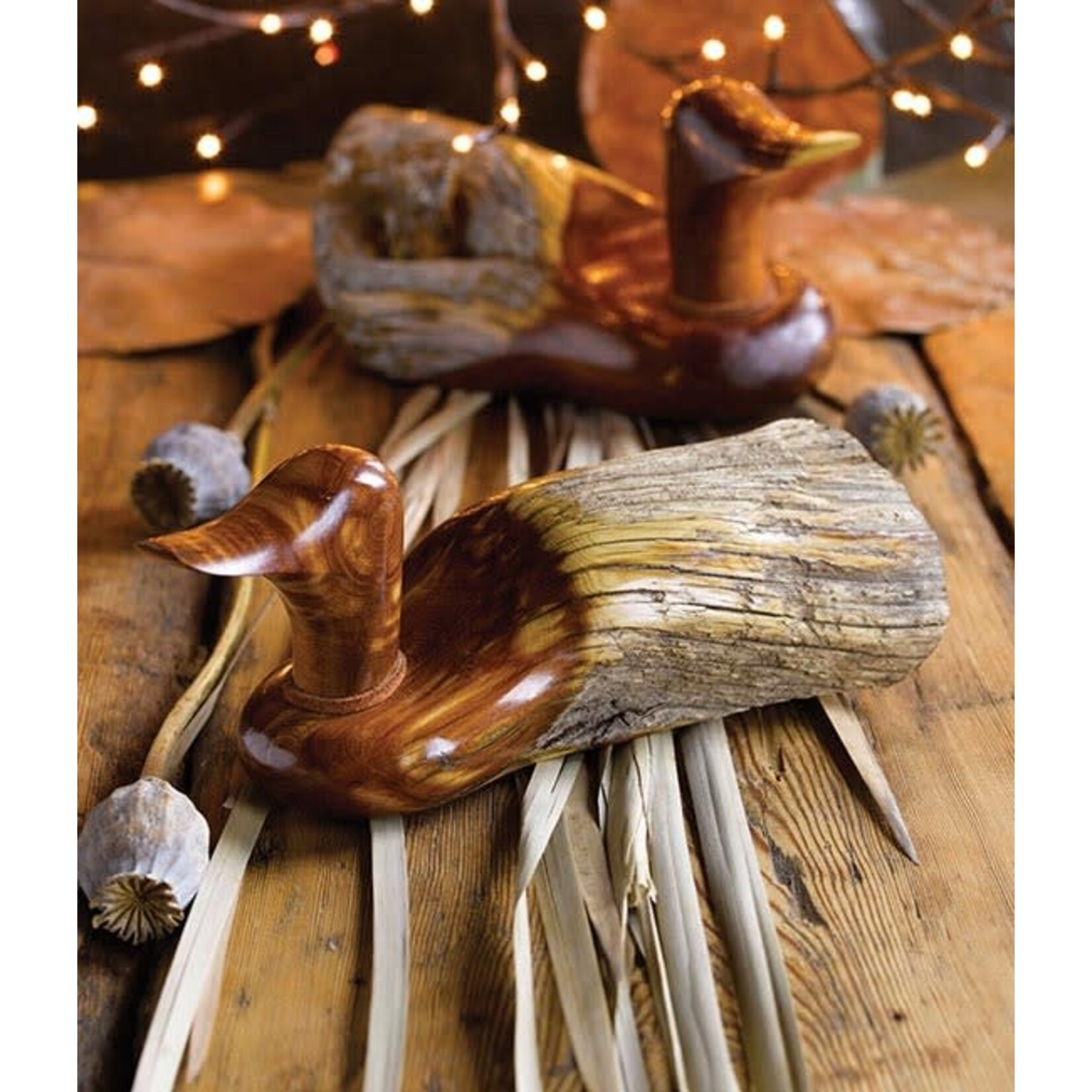 Rocky Mountain Rustic Hand Carved Reclaimed Cedar Wood Duck Fence Post