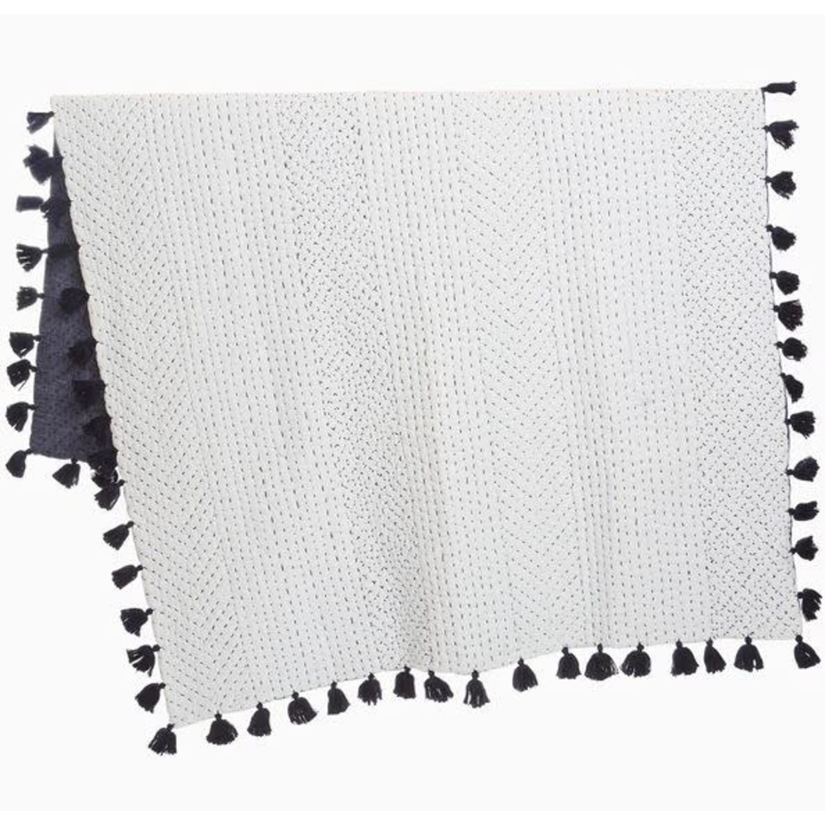 John Robshaw Textiles Sahati Ink Handstitched Throw