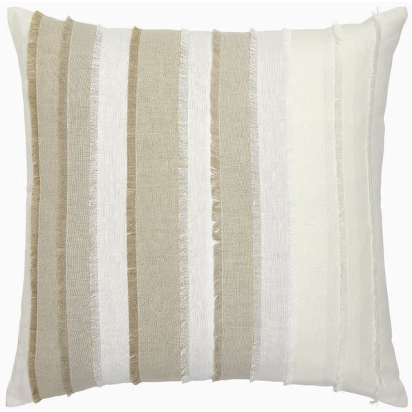 John Robshaw Textiles Fringed Natural Decorative Pillow with Insert 22x22