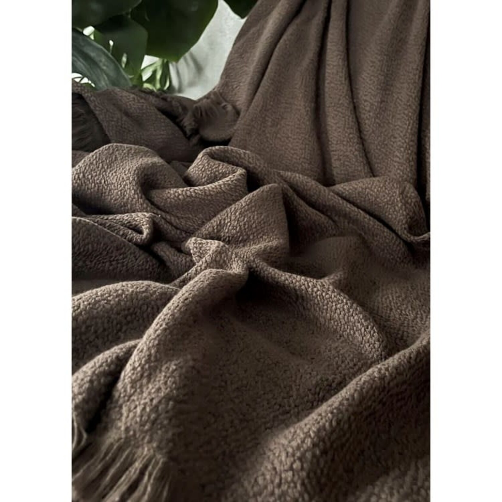 Anaya Blissful Bamboo Chocolate Brown Throw Blanket