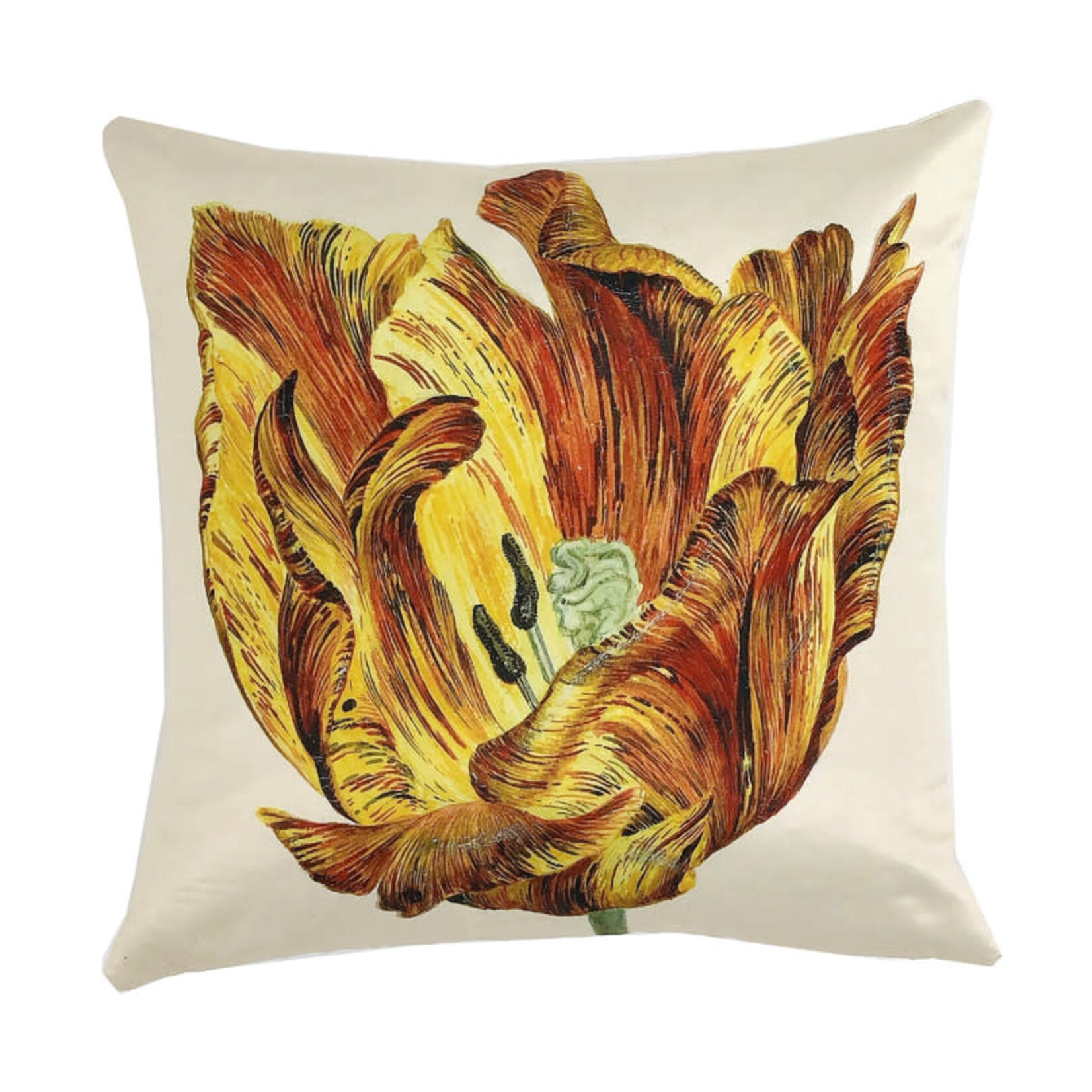 Poetic Pillow Mustard Tulip B Throw Pillow 22x22