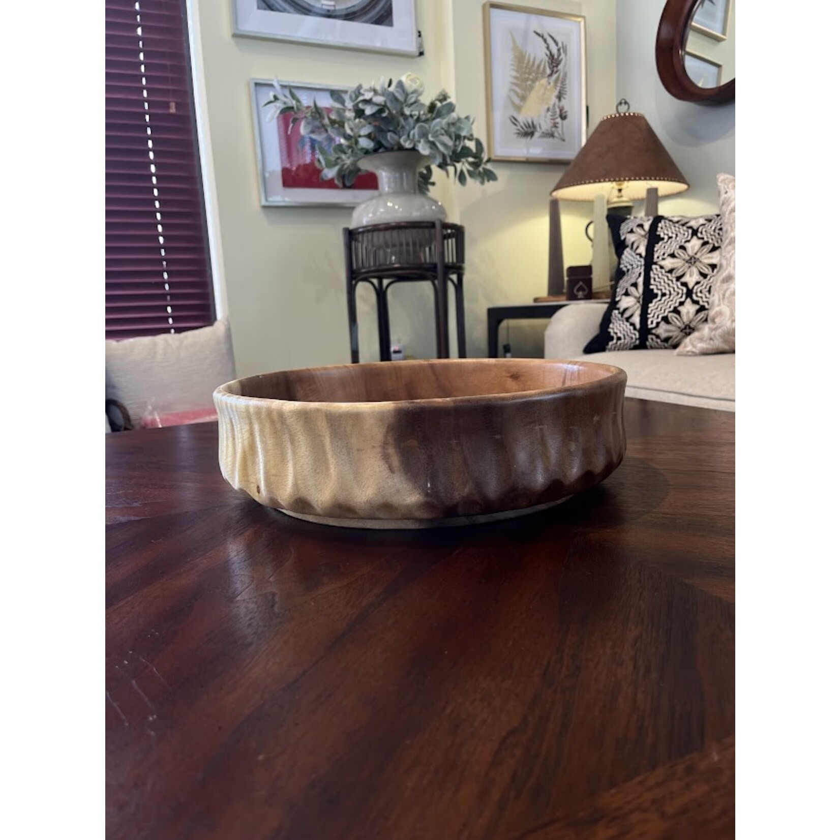 Tremont Floral Acacia Wooden Bowl 13.5x13.5x3.5