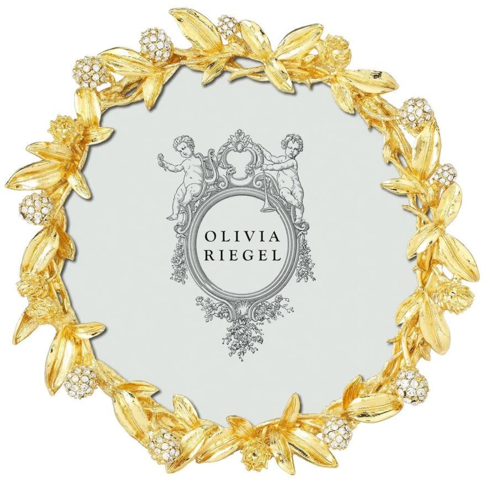 Olivia Riegel Gold & Crystals Cornelia Round Frame 4.5"