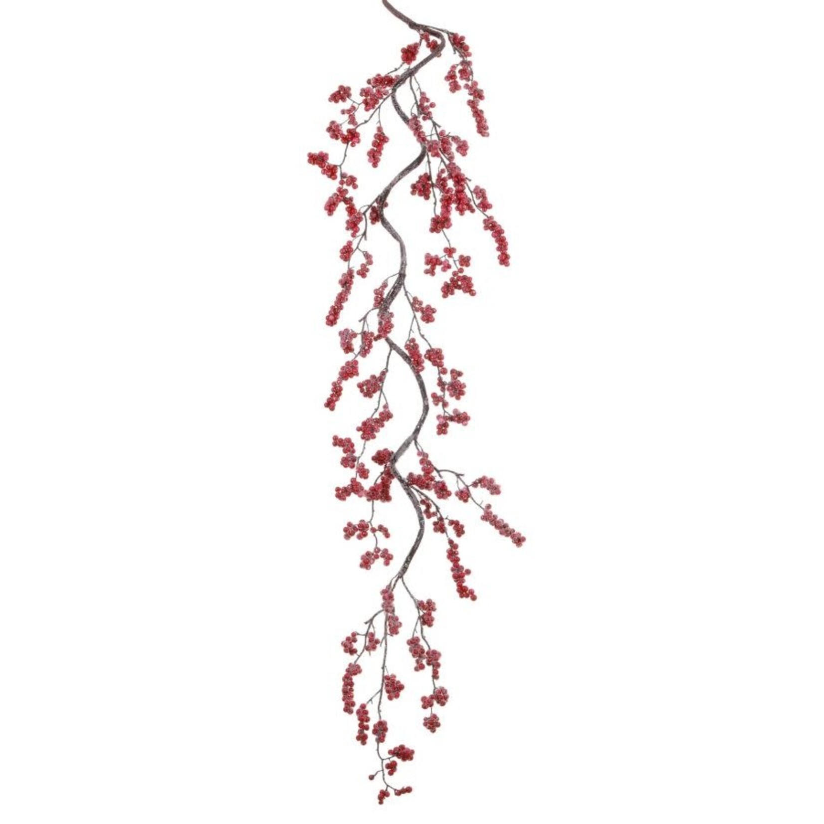 Winward Home Faux Red Berry Curly Garland 45''