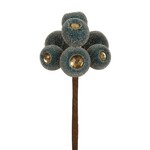 Winward Home Artificial Blue Beaded Pod Cluster Pick 10''