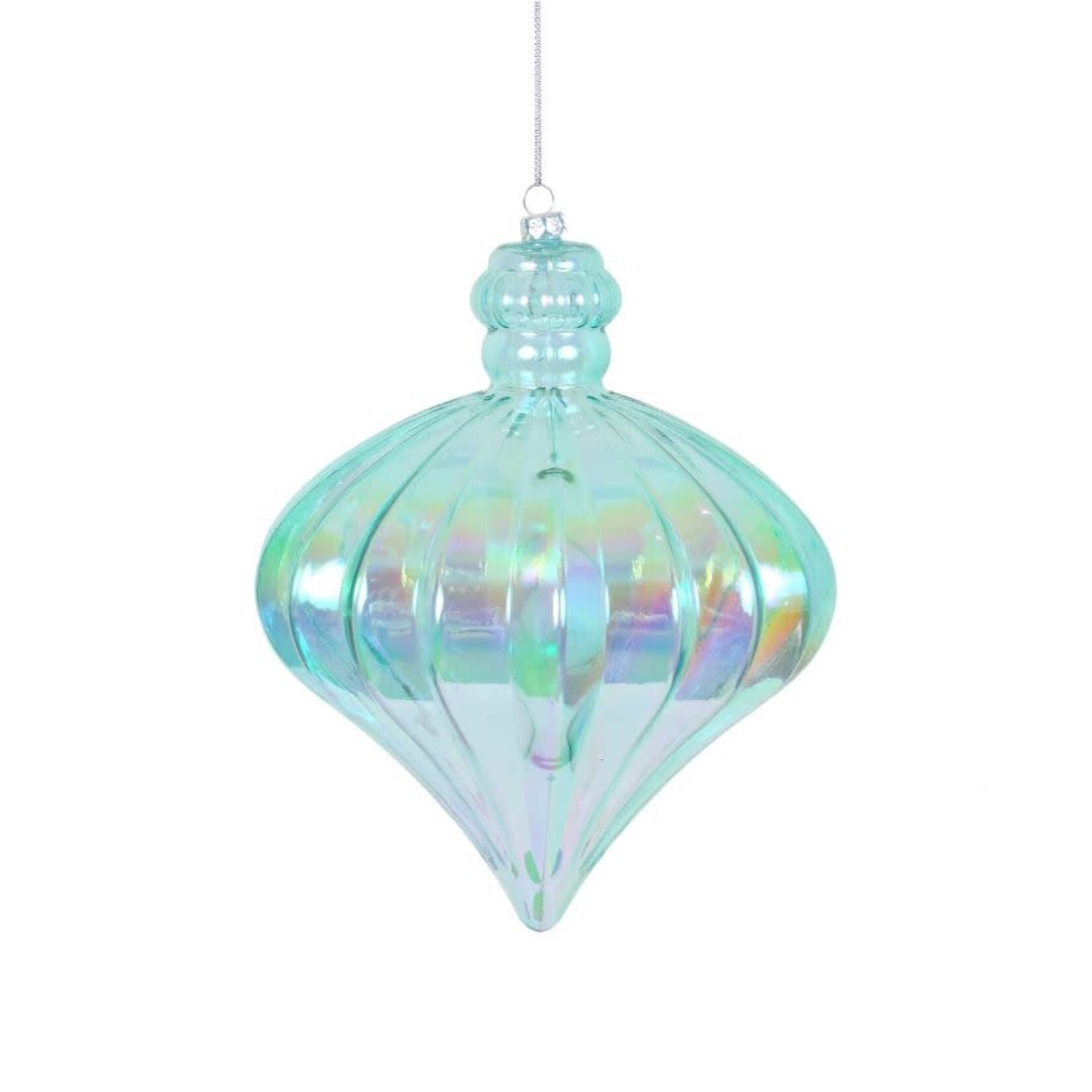 Jim Marvin Enterprises Aqua Finial Ornament 6''
