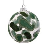 Jim Marvin Enterprises Ball Flocked Camo Flage Ornament Green 4.72"