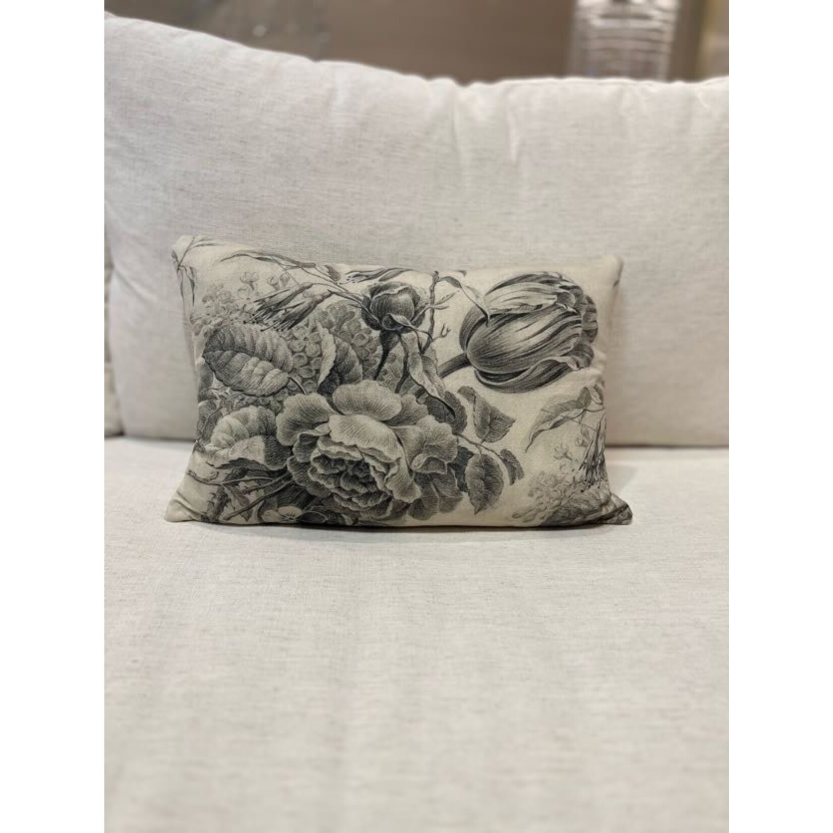 Poetic Pillow Dutch Etching Black & White Tulips Throw Pillow - 12x20