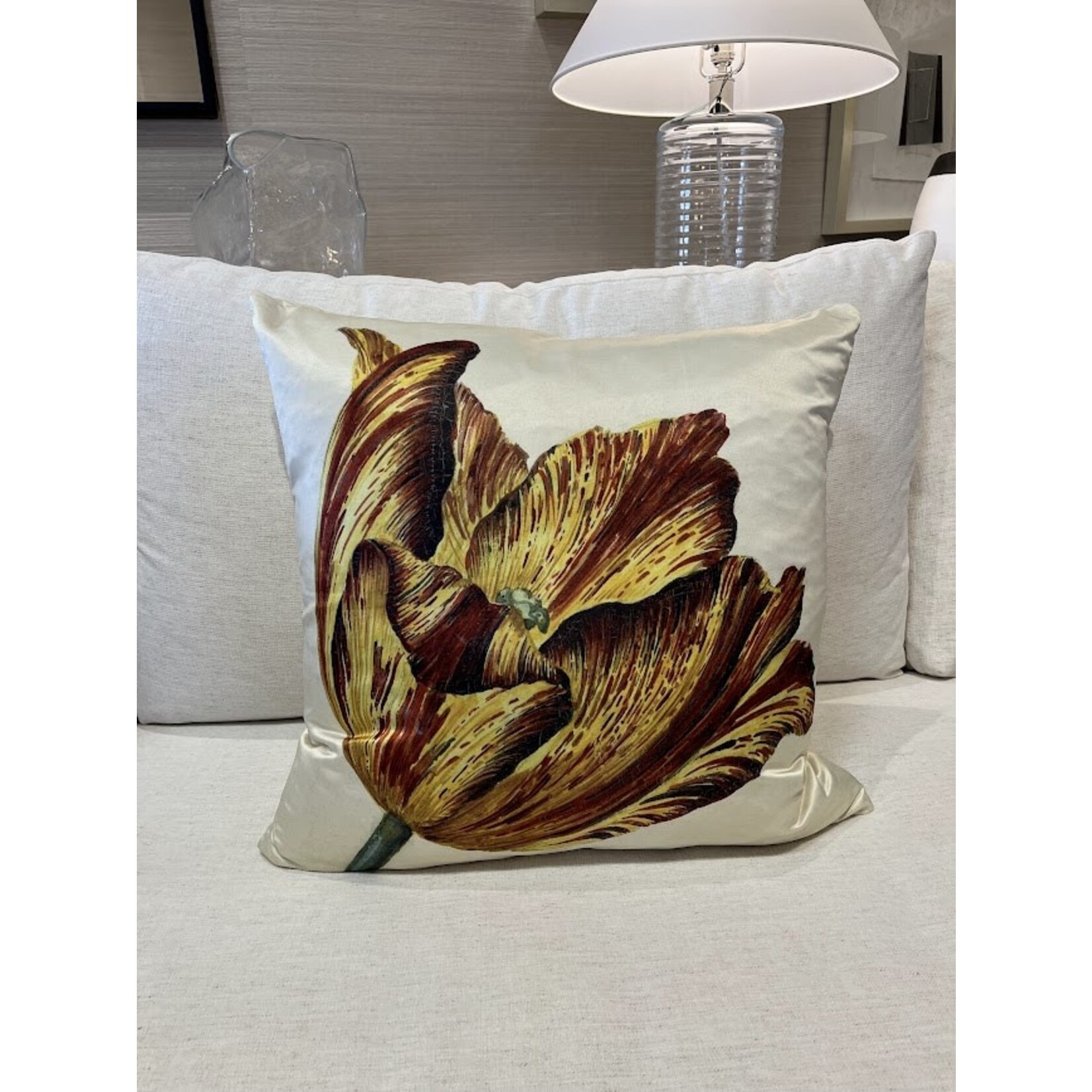 Poetic Pillow Mustard Tulip A Throw Pillow 22x22