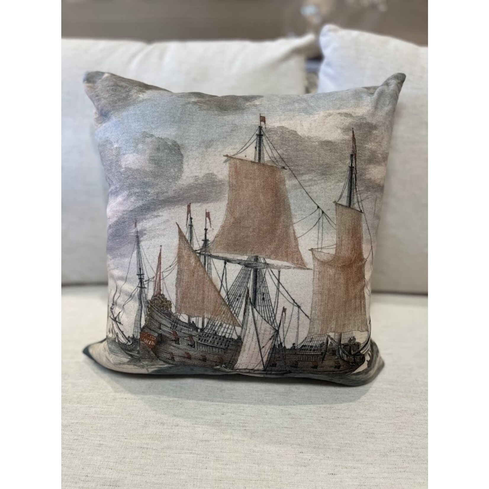 Poetic Pillow Ships at Sea Pillow 20x20