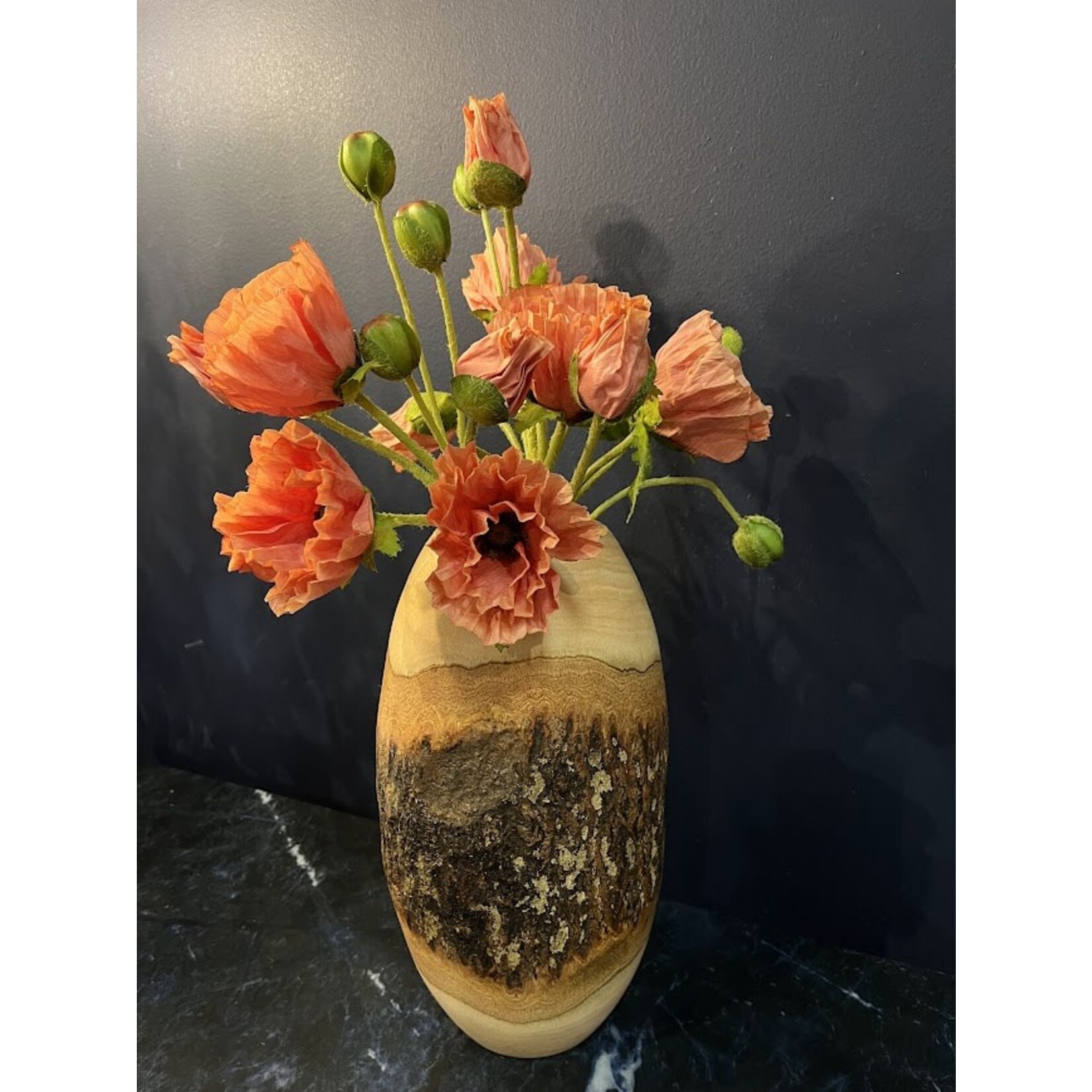 Tremont Floral Wood Vase 7x12