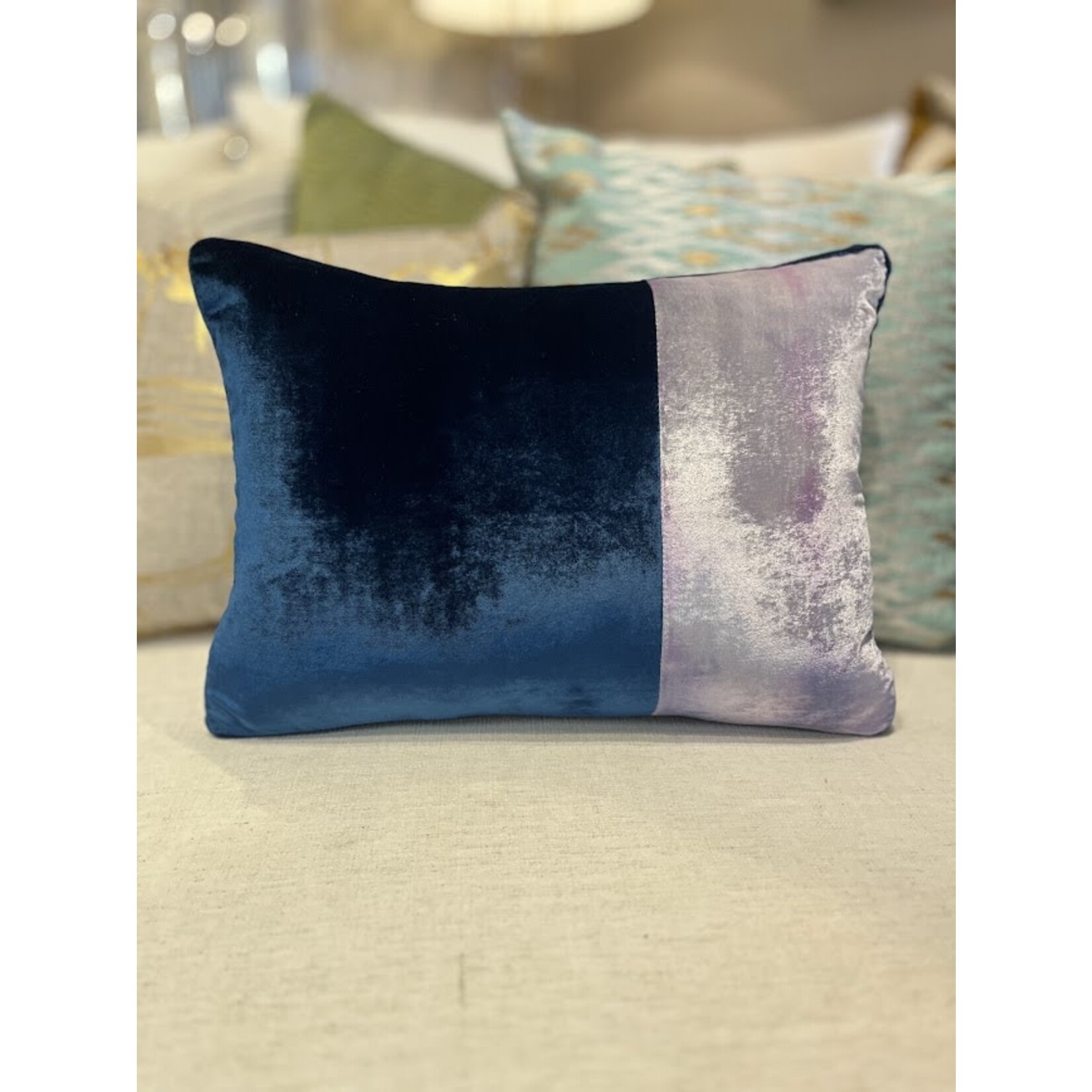 Kevin O'Brien Studio Color Block Velvet Throw Pillow