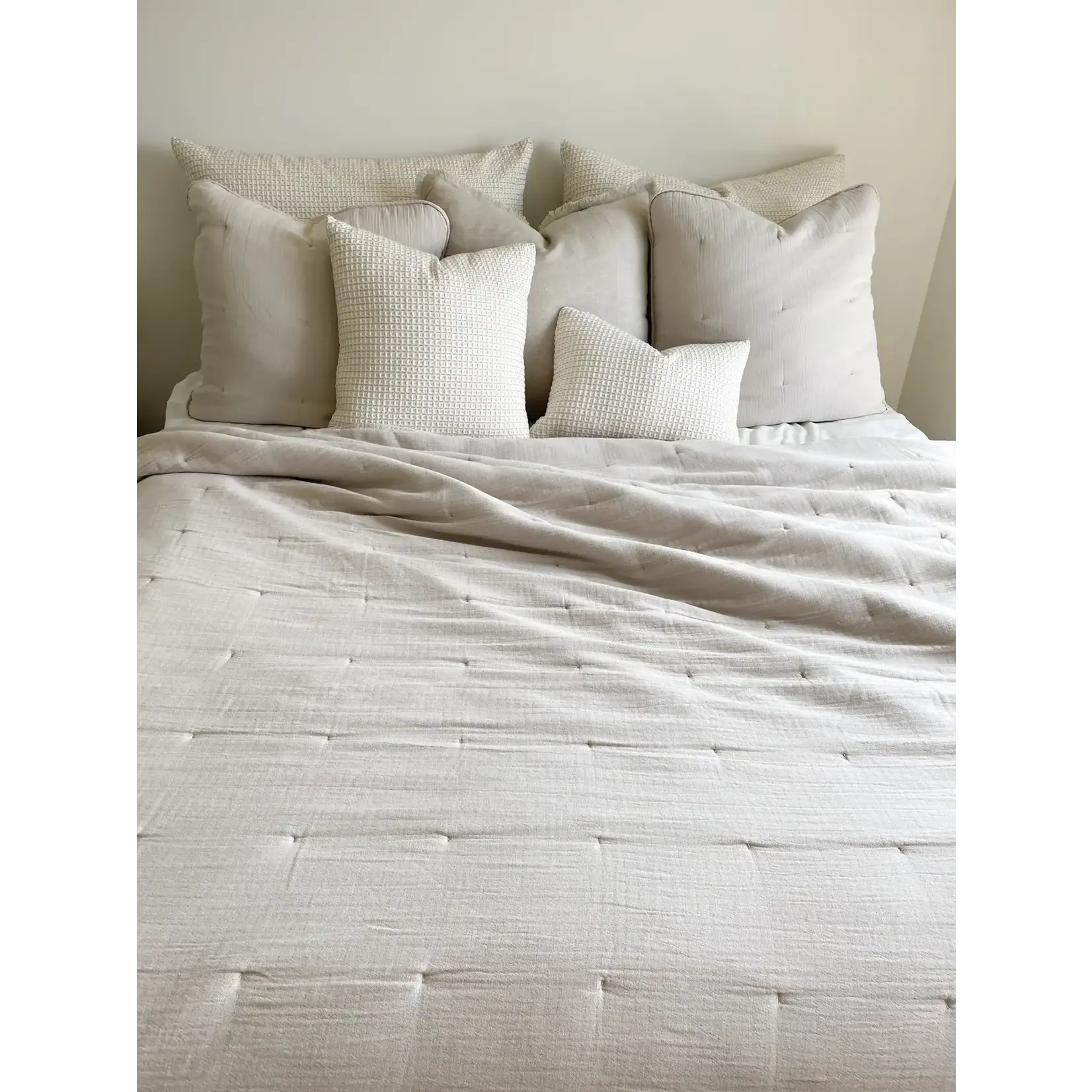 Anaya Waffle Weave Pillow White 14x20 Down Cotton