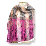 David Jeffery Modal Woven Scarf - Pink, Gray & Black