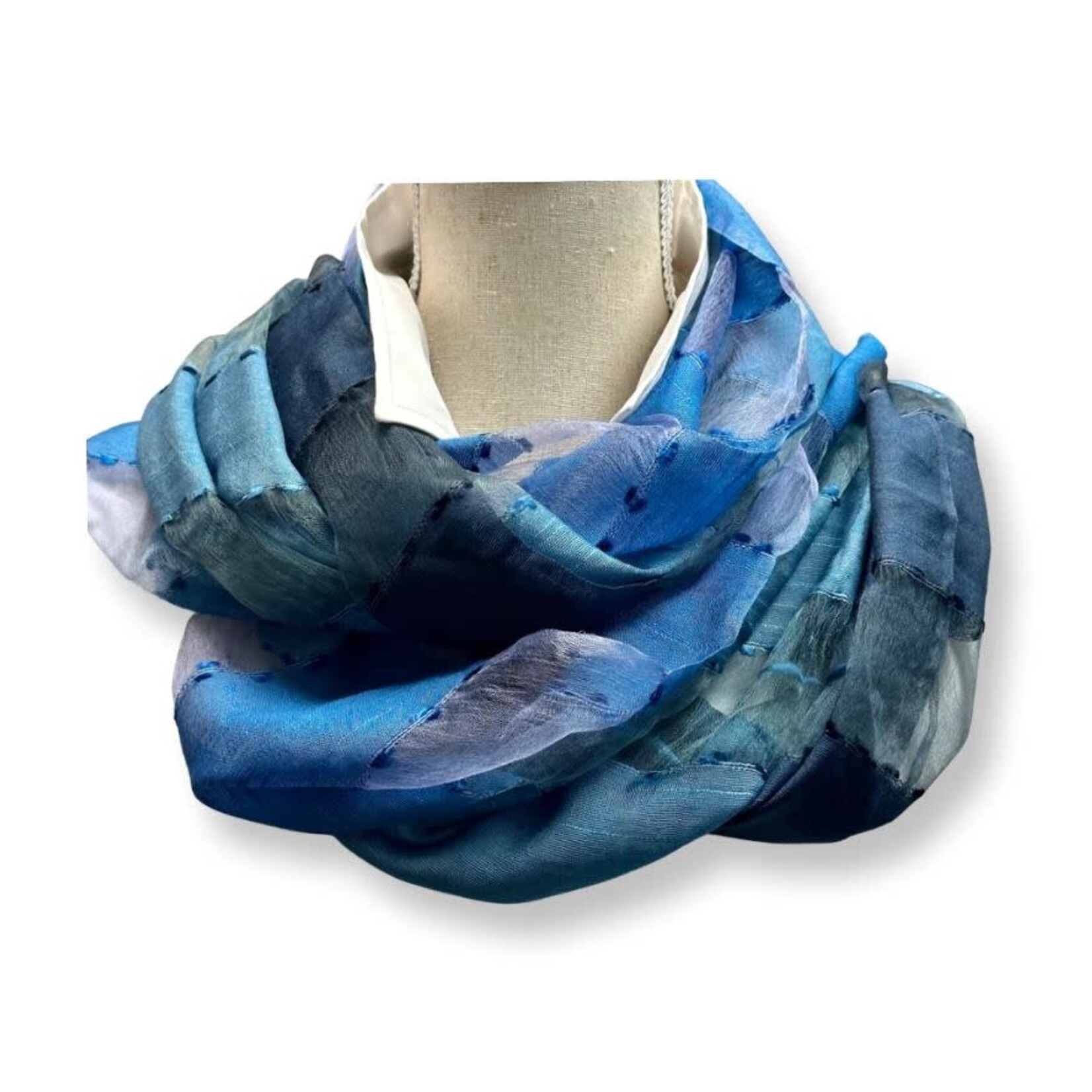 David Jeffery Modal Woven Scarf Shades of Blue