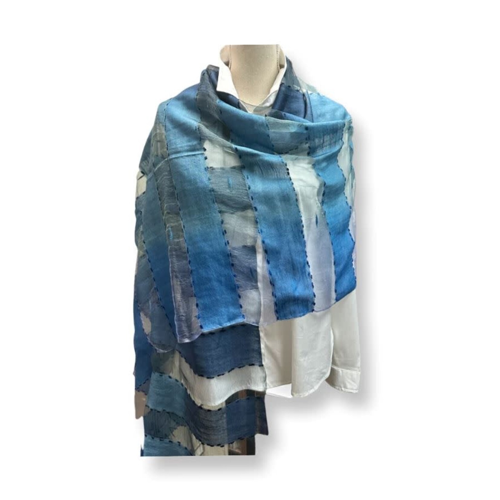 David Jeffery Modal Woven Scarf Shades of Blue