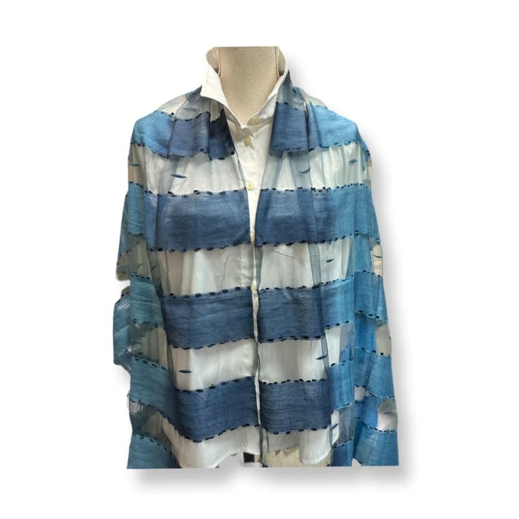 David Jeffery Modal Woven Scarf Shades of Blue