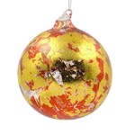 Winward Floral & Seasonal Decor Metallic Gold Leaf Glass Ball Ornament 4.72"