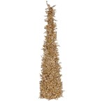 Winward Floral & Seasonal Decor Ice Cone Tree Gold & Clear Crystal