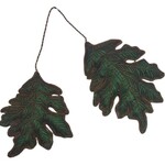 Jim Marvin Enterprises Green Oak Leaf Hanger Ornament 5.25"