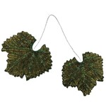 Jim Marvin Enterprises Green Grape Leaf Fabric Hanger Ornament 5"