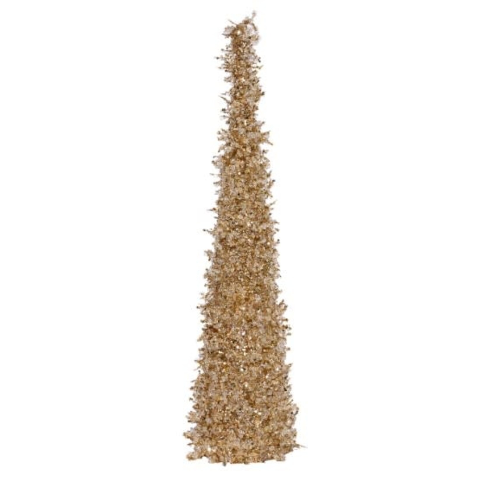 Winward Floral & Seasonal Decor Ice Cone Tree Gold & Clear Crystal