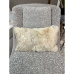 Gabby Alpaca Ivory White Throw Pillow with Feather Insert - 12x20