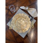 Dekorasyon Gifts & Decor 13" Capiz Scalloped Plain Round Charger Smoke Gold