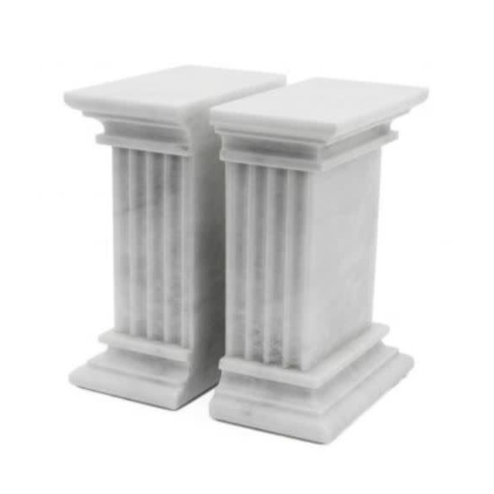 Marble Crafters Renaissance Pearl White Marble Bookends Set of 2