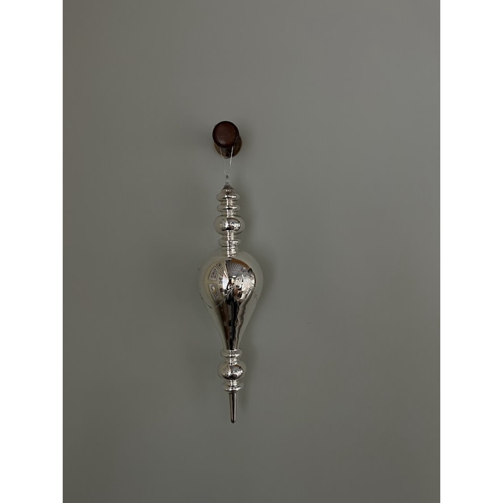 Jim Marvin Enterprises Shiny Silver Finial Ornament