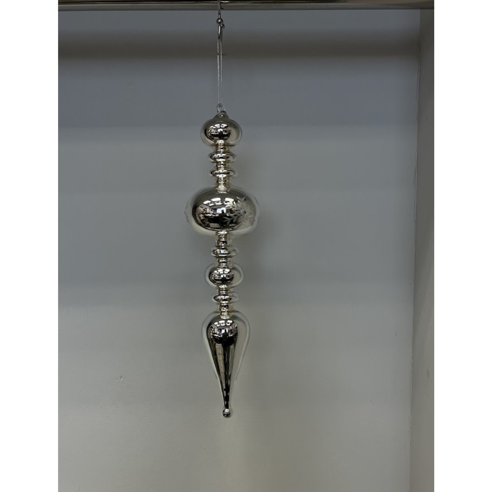 Jim Marvin Enterprises Shiny Silver Finial Ornament