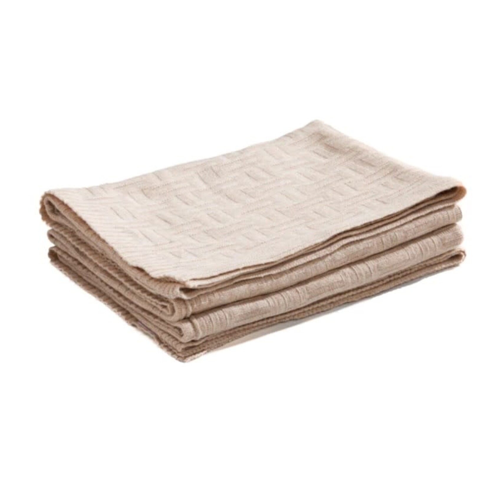 Fibre by Auskin Achelous Camel Hair Throw Blanket White 59x79