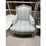 Sherrill Furniture Aqua Blue Carved Chair
