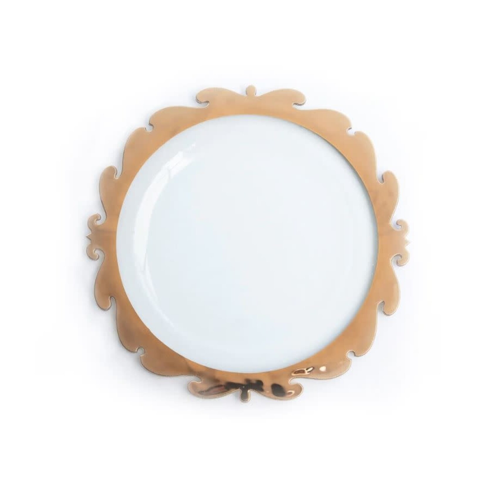 Annieglass Rococo 24K Gold Rimmed Round Buffet Plate