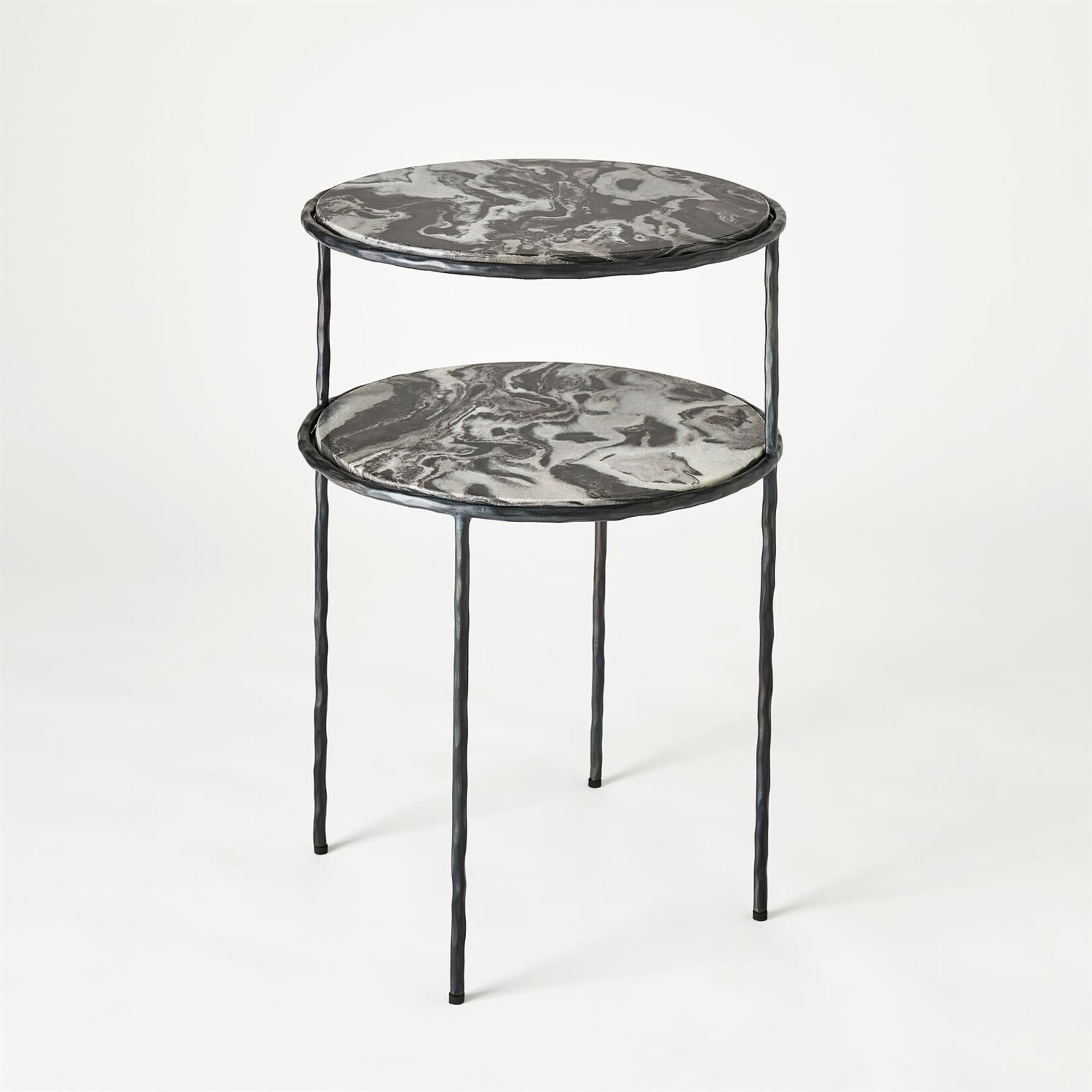 Global Views Registrar Tiered Table Gunmetal