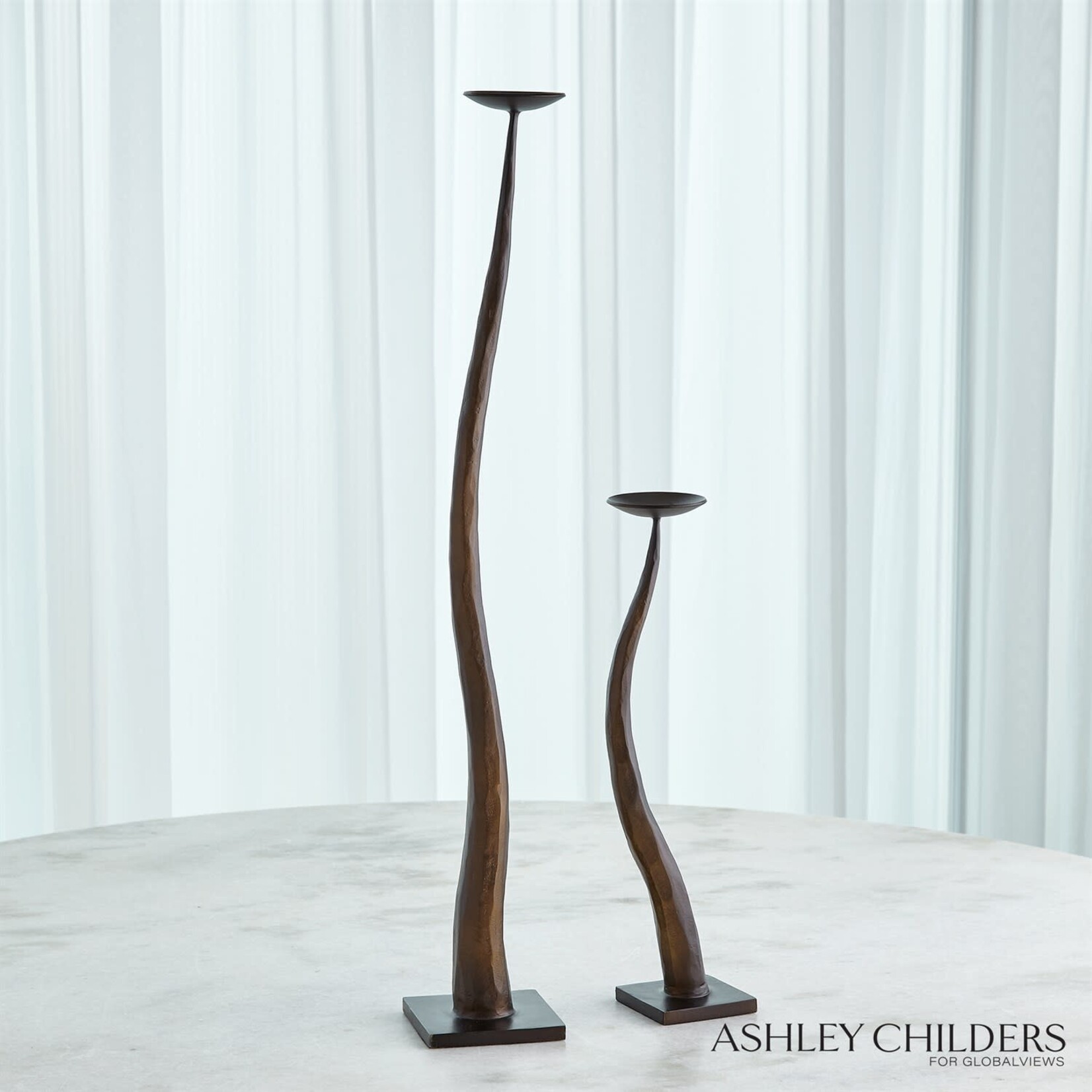 Global Views Chiseled Candle Holder