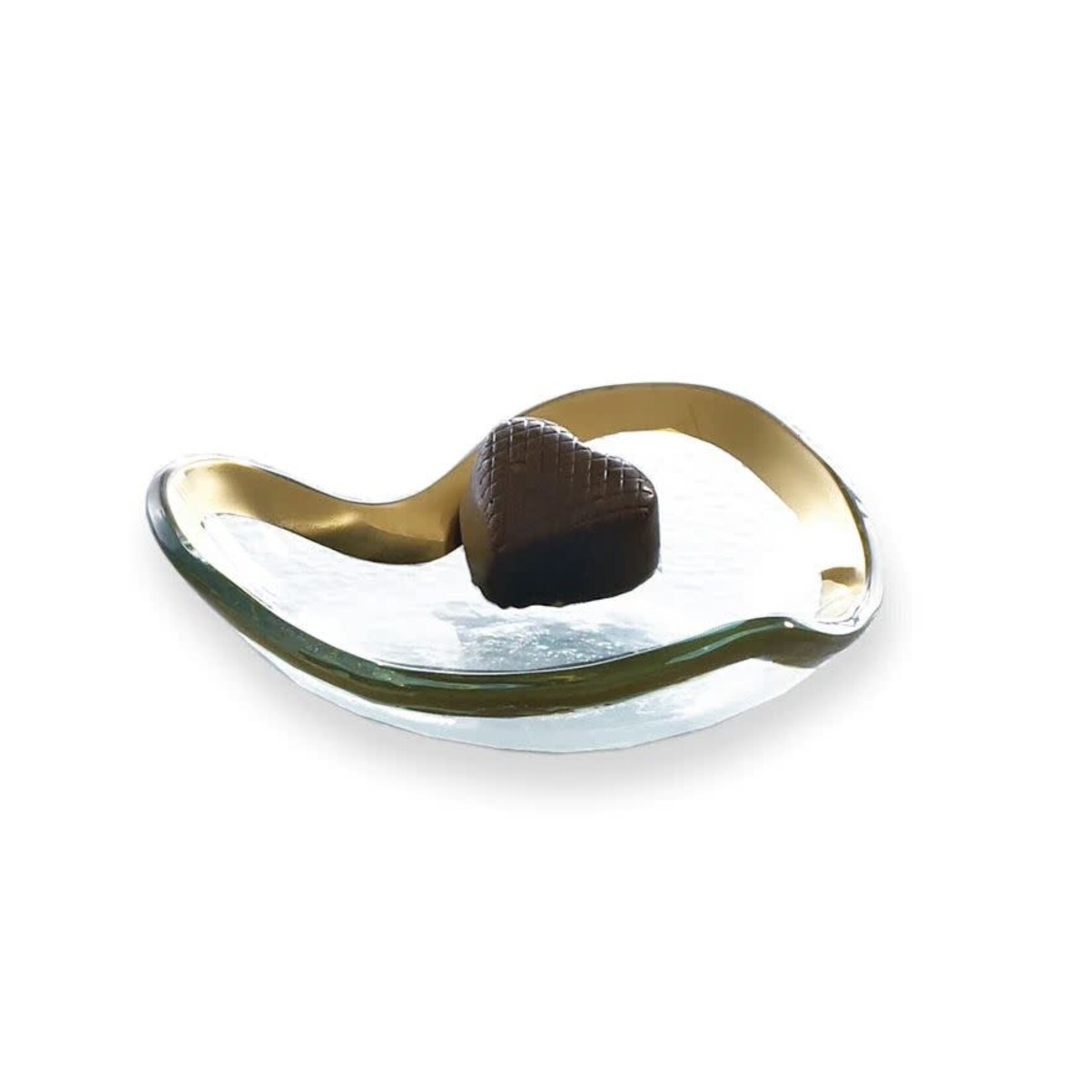 Annieglass 24K Gold-Rimmed Small Glass Heart Bowl