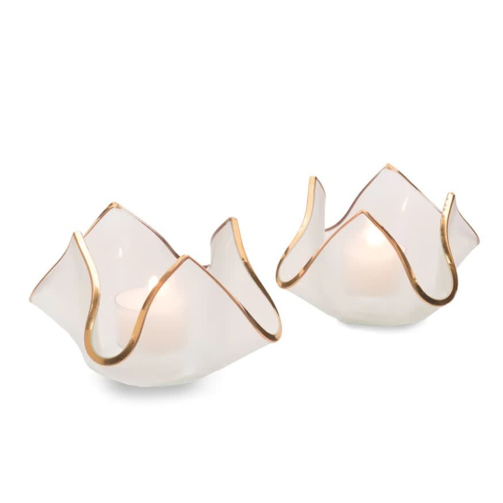 Annieglass Handkerchief Votive Candleholder 24K Gold