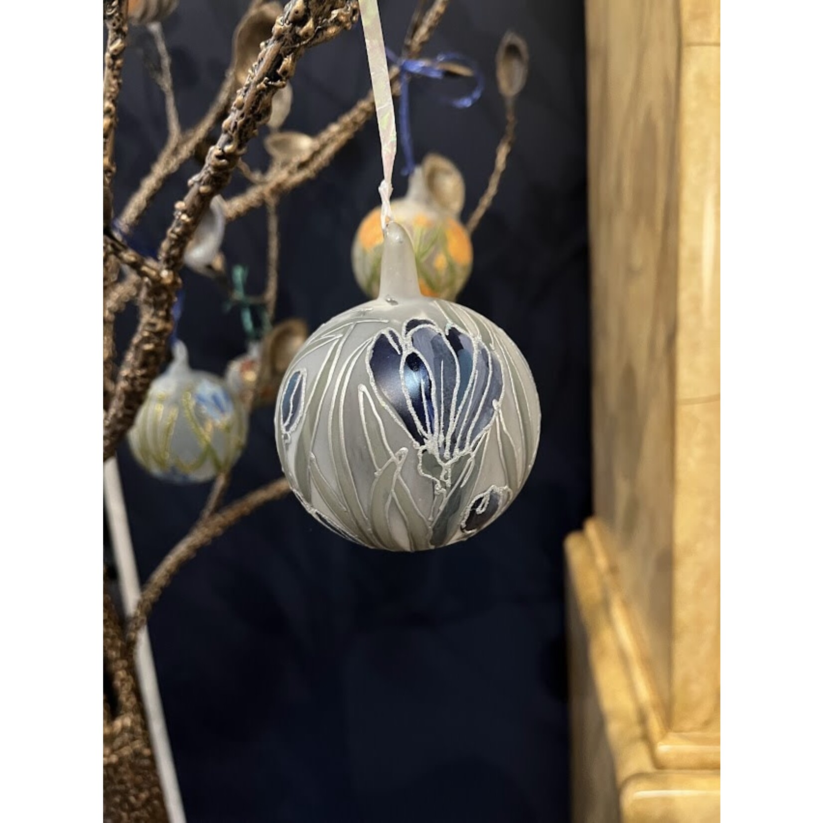 Peter's Seasons Hand Painted Spring Flower Glass Ornament Small