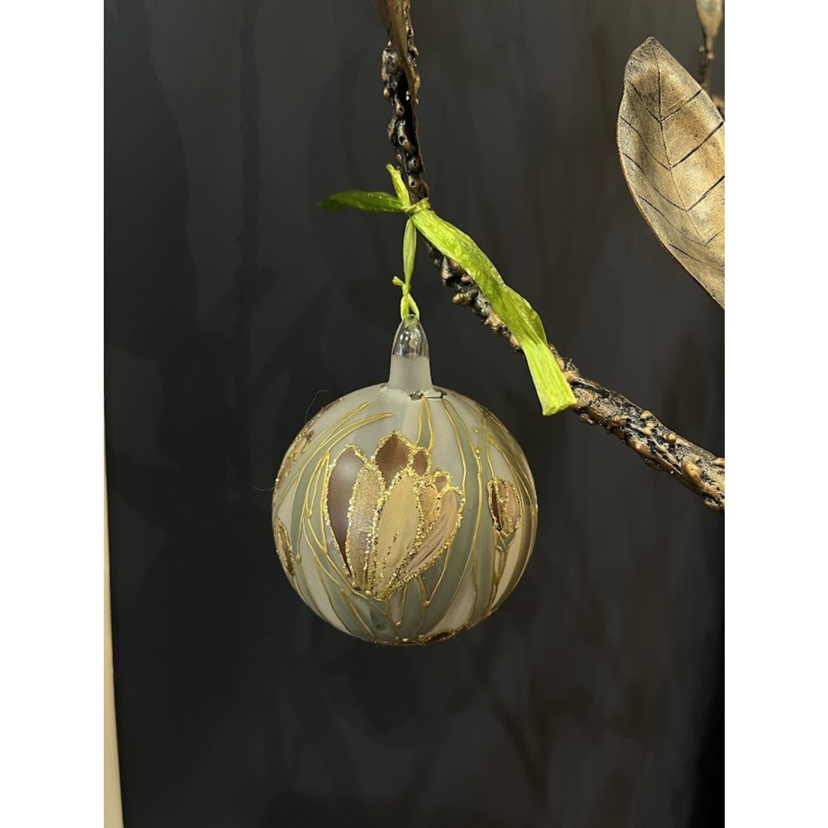 Peter's Seasons Hand Painted Spring Flower Glass Ornament Small