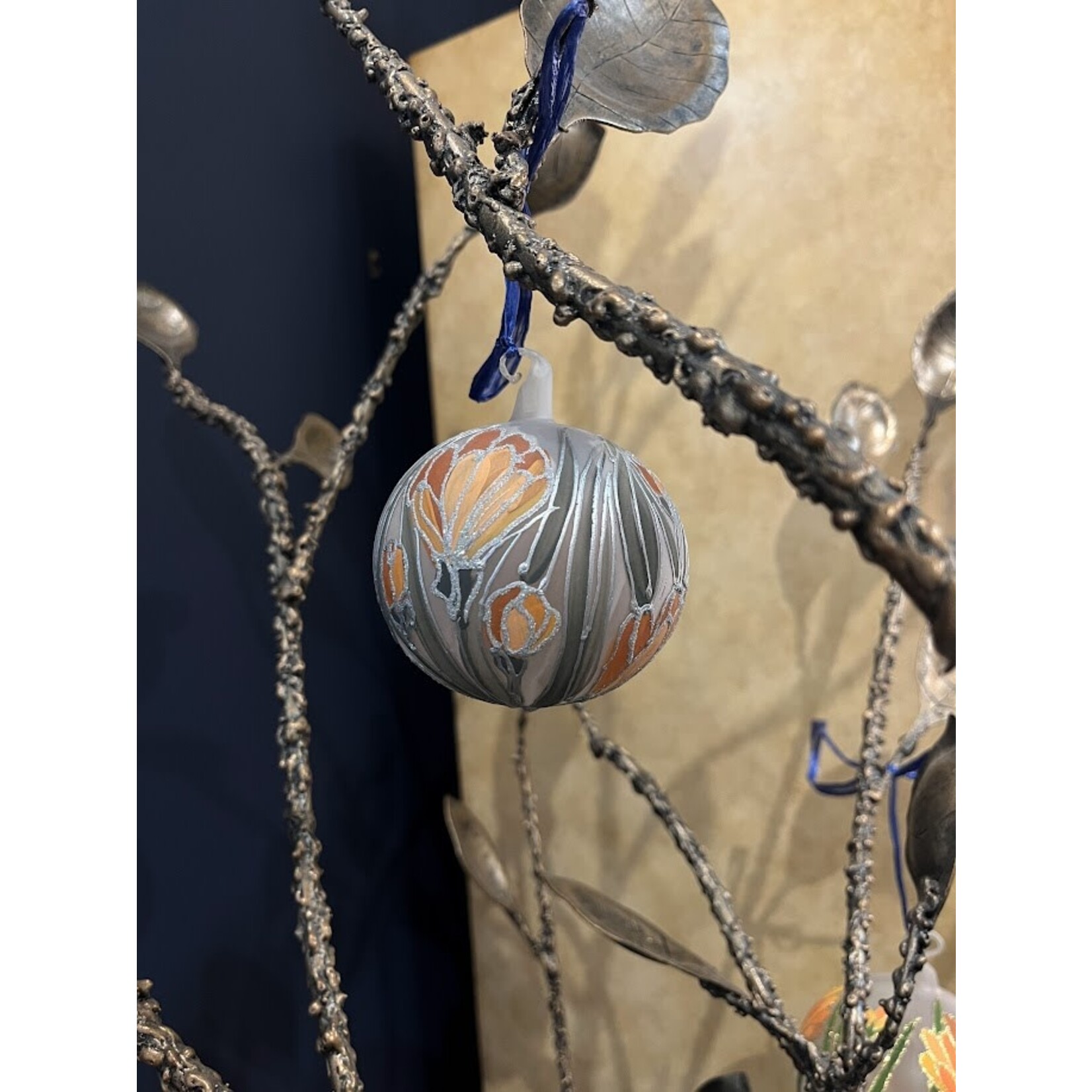 Peter's Seasons Hand Painted Spring Flower Glass Ornament Small