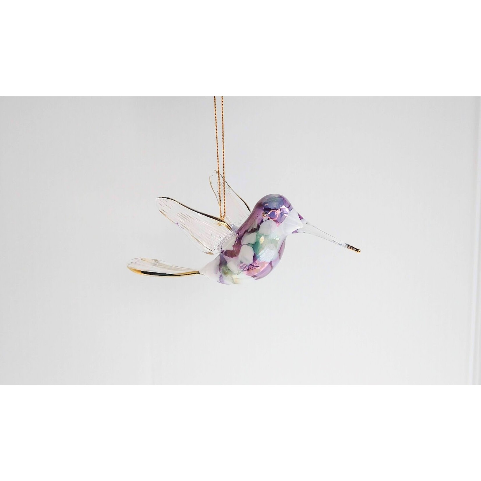 Unique Tradings Glass Humming Bird Marble Ornament