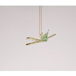 Unique Tradings Gold Dragonfly Mouth Blown Glass Ornament
