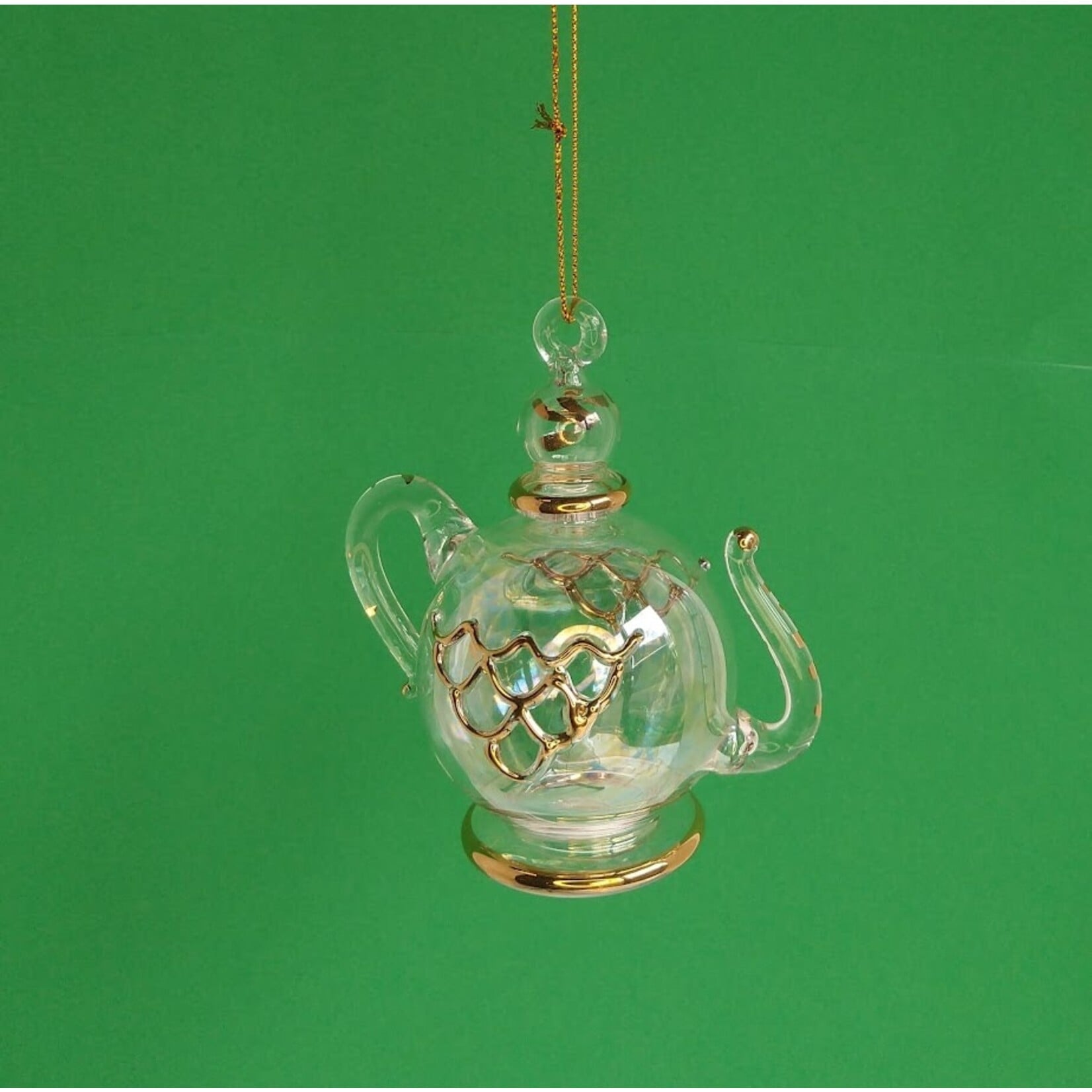 Unique Tradings Mouth Blown Glass Teapot Ornament