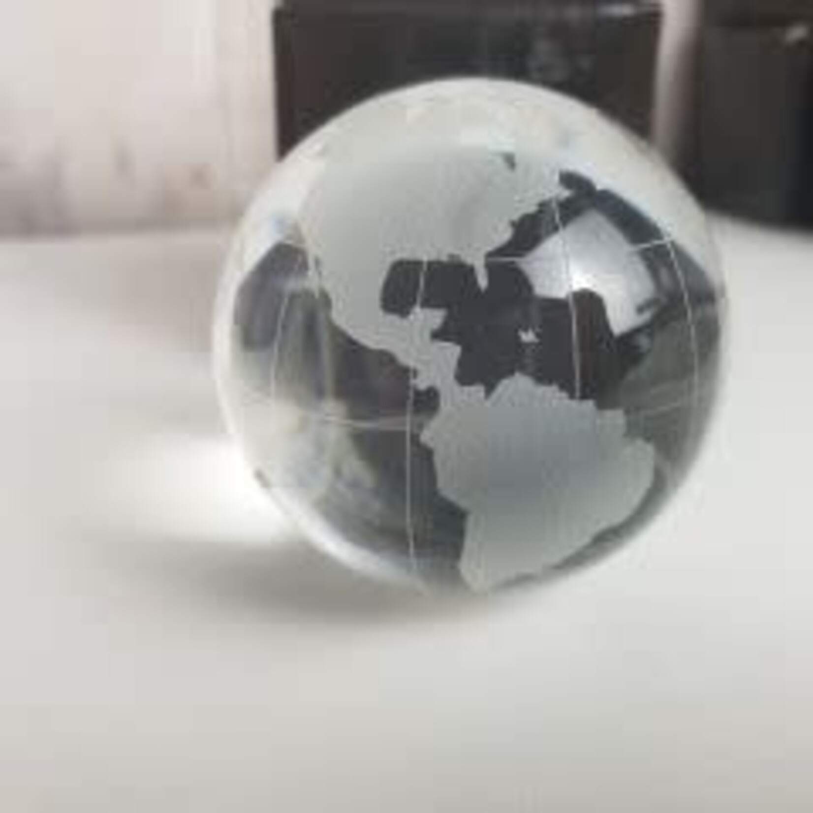 Two's Company Etched World Globe Paperweight