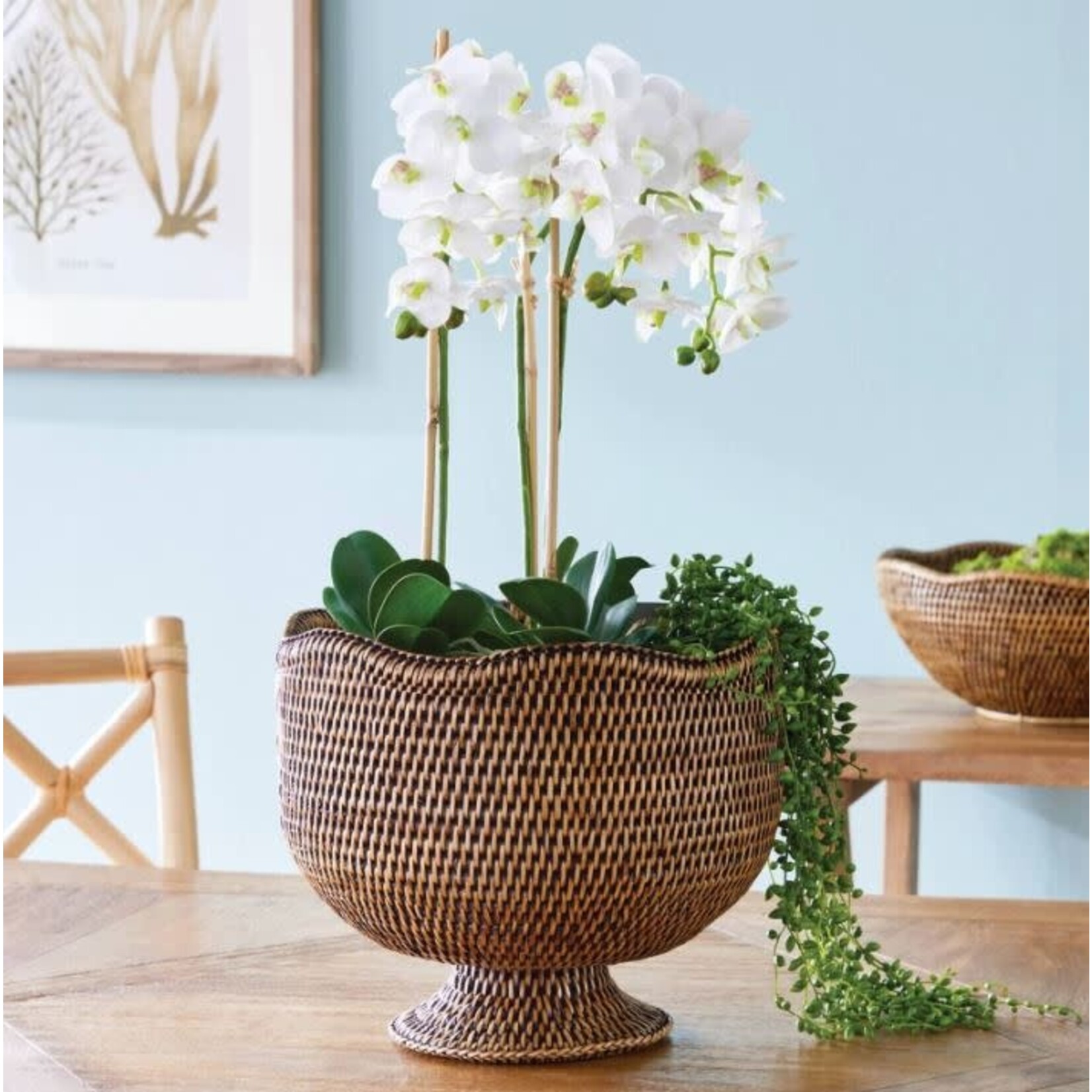 Napa Home and Garden Burma Rattan Footed Cachepot Planter