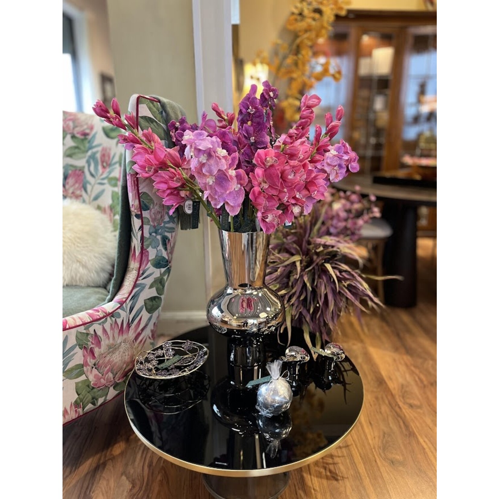 Winward Floral & Seasonal Decor Artificial Pink Orchid Cymbidium Stem 35"